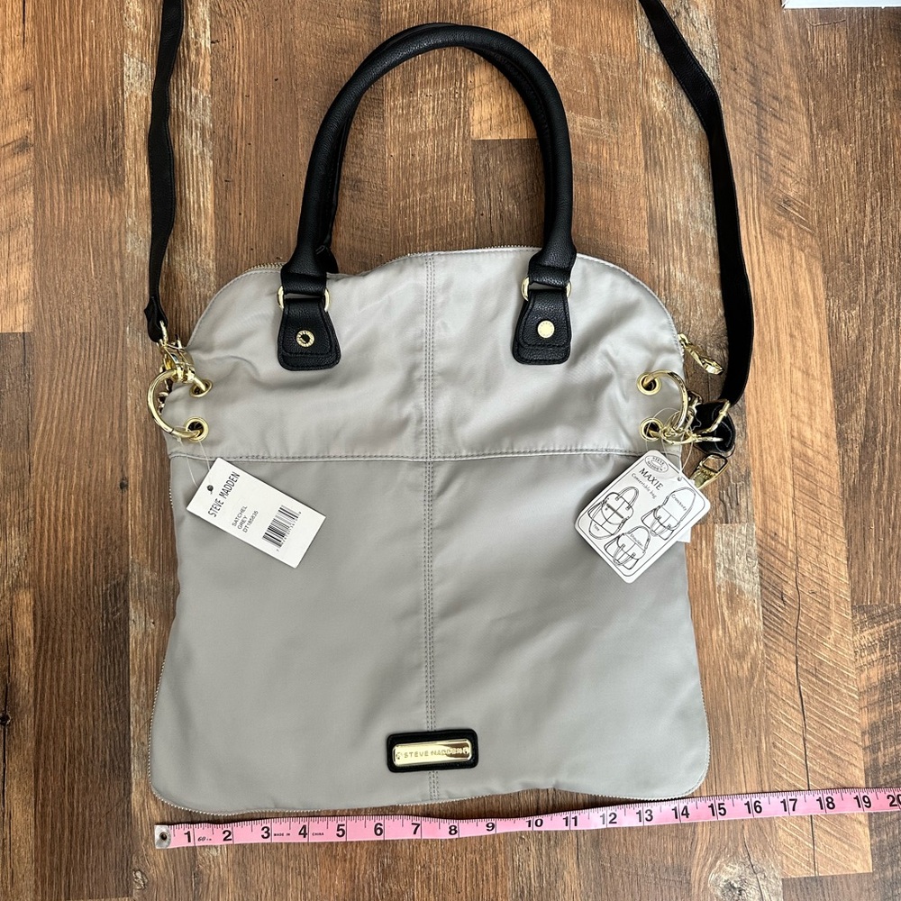 NWT* Steve Madden Grey Satchel with side zipper detail - Picture 9 of 9